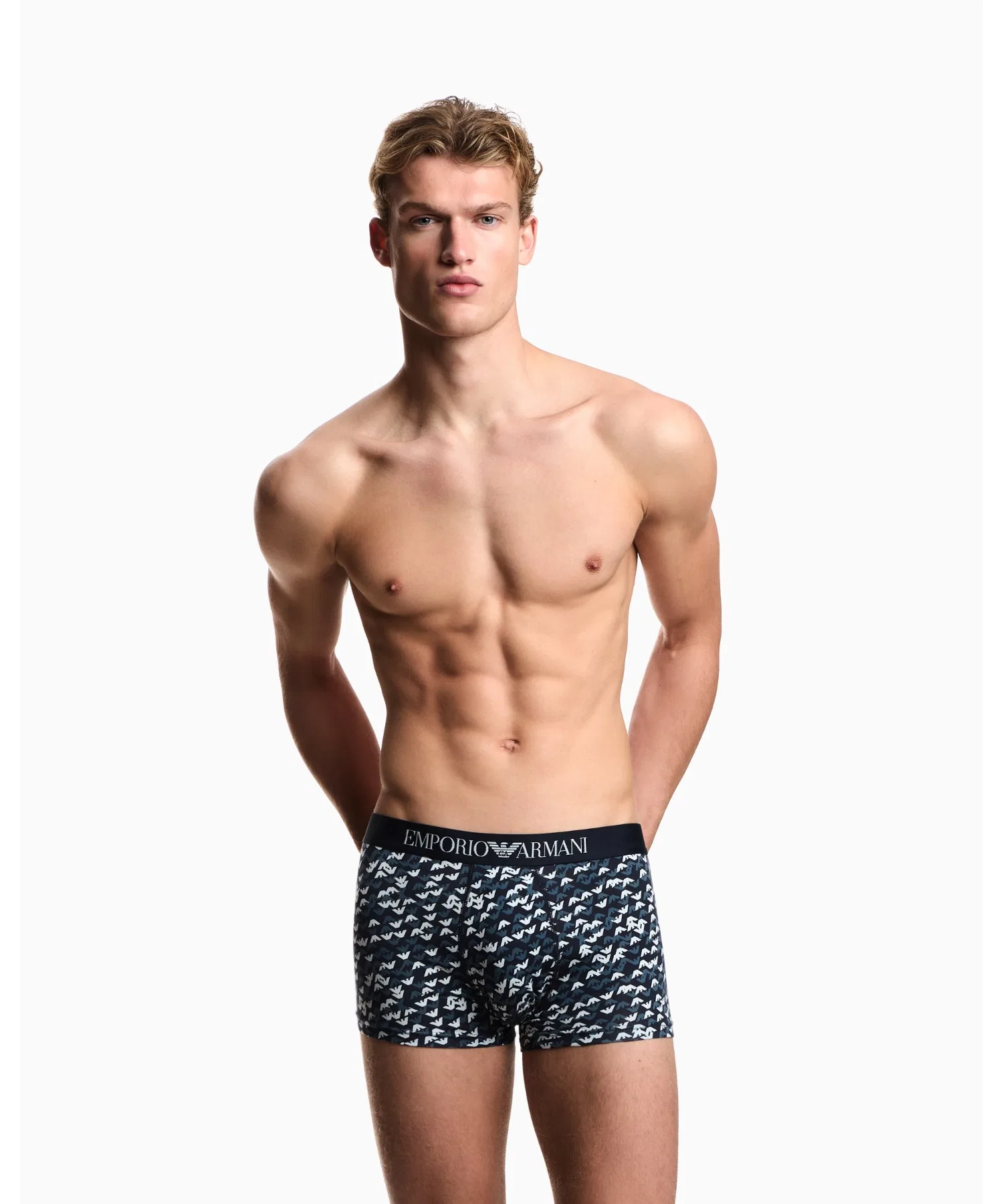 <Эксклюзивно онлайн> [Emporio Armani] Боксерские шорты с принтом по всей поверхности и логотипом — фото 2