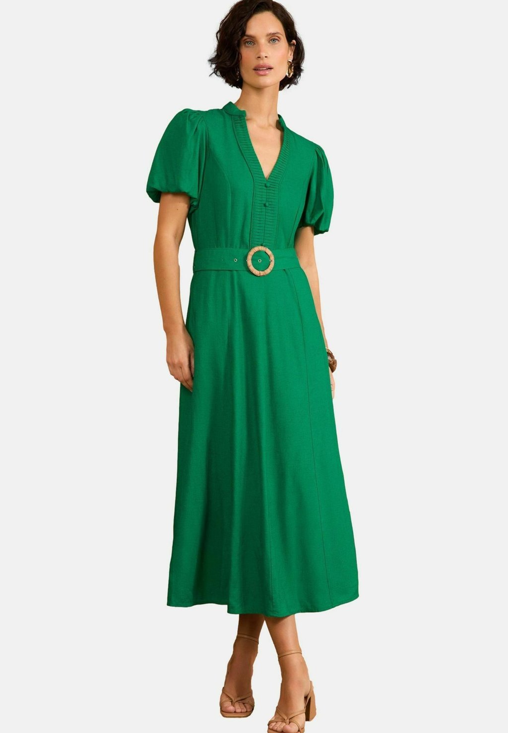 

Повседневное платье REGULAR FIT - V-NECK PUFF SLEEVE MIDI Love & Roses, зеленый