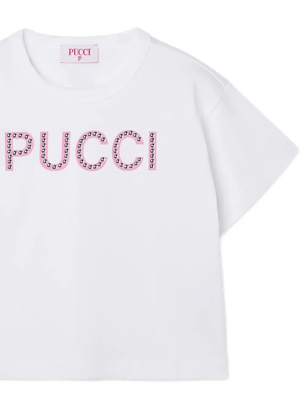 Футболка с декорированным логотипом Pucci Junior, белый — фото 3
