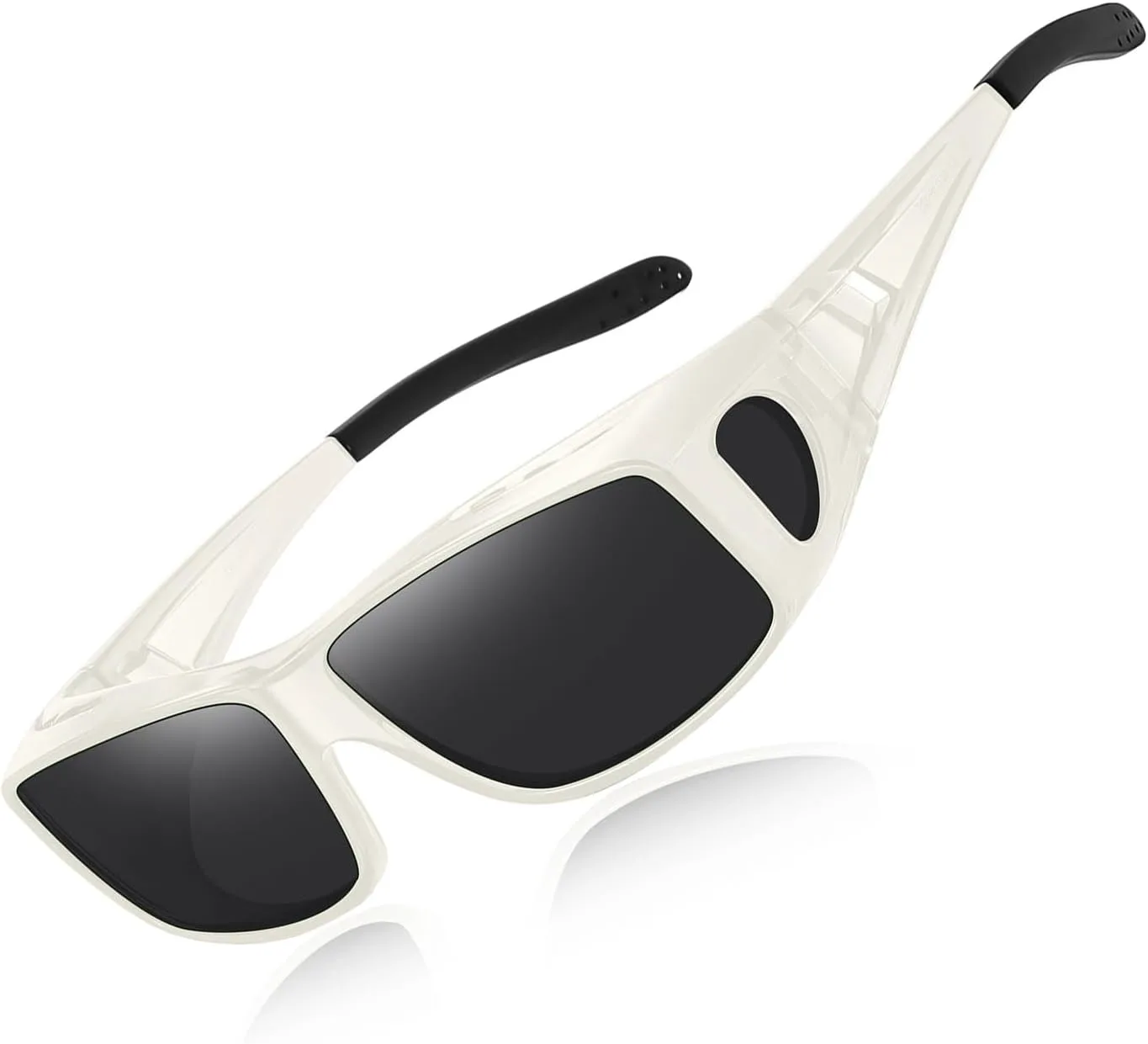 

Солнцезащитные очки Wzerry Fit Over Glasses для женщин и мужчин, поляризованные, увеличенного размера, для очков с диоптриями, защита UV400, White Frame/Grey Lens