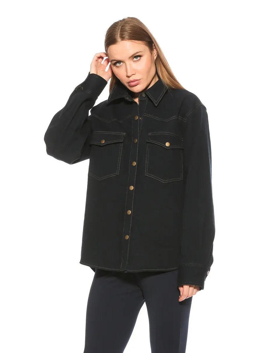 

Рубашка из денима Della ALEXIA ADMOR, цвет dark denim
