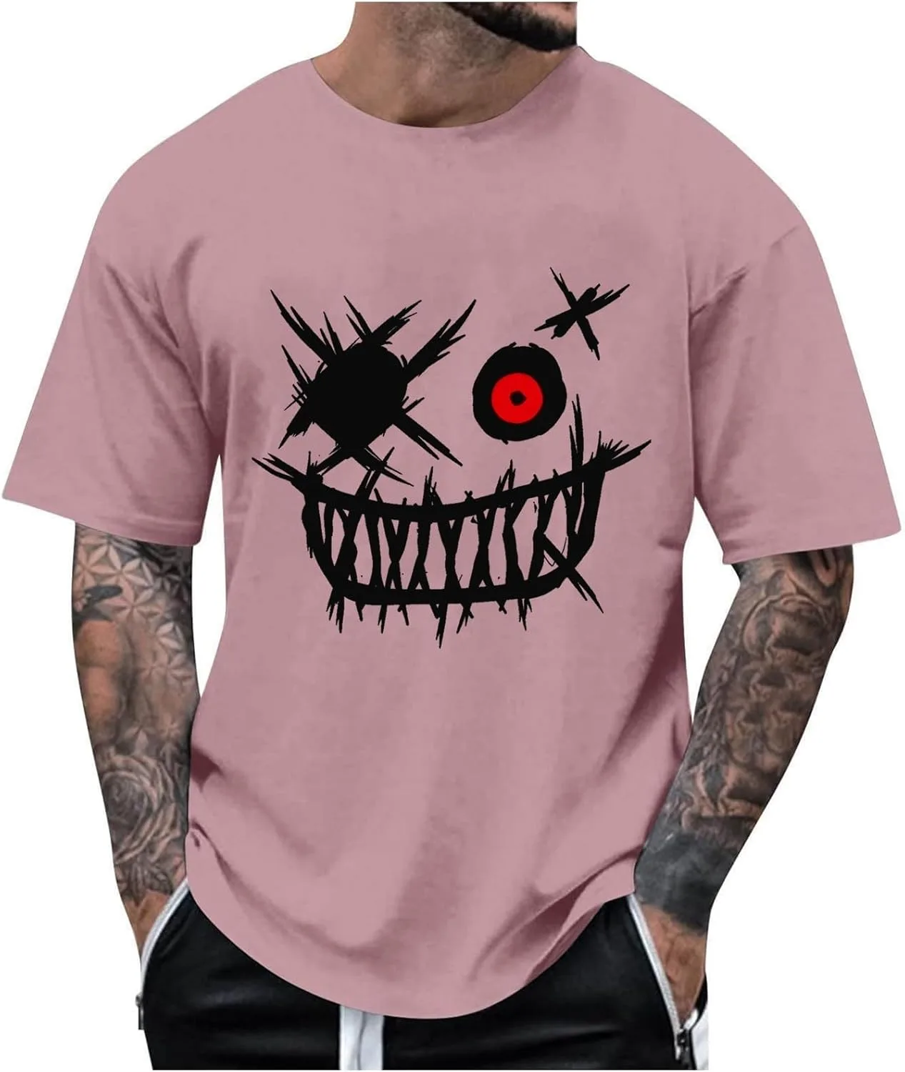 

Мужская футболка с принтом Spooky, свободный крой, короткий рукав