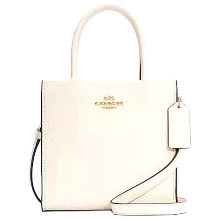 

COACH Сумка для нот из зернистой кожи Cally, сумка-шоппер, сумка через плечо, женская, мини, белая