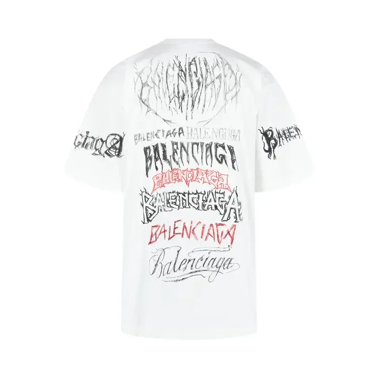 Футболка Balenciaga DIY Metal 'Белый/Черный/Красный' — фото 2