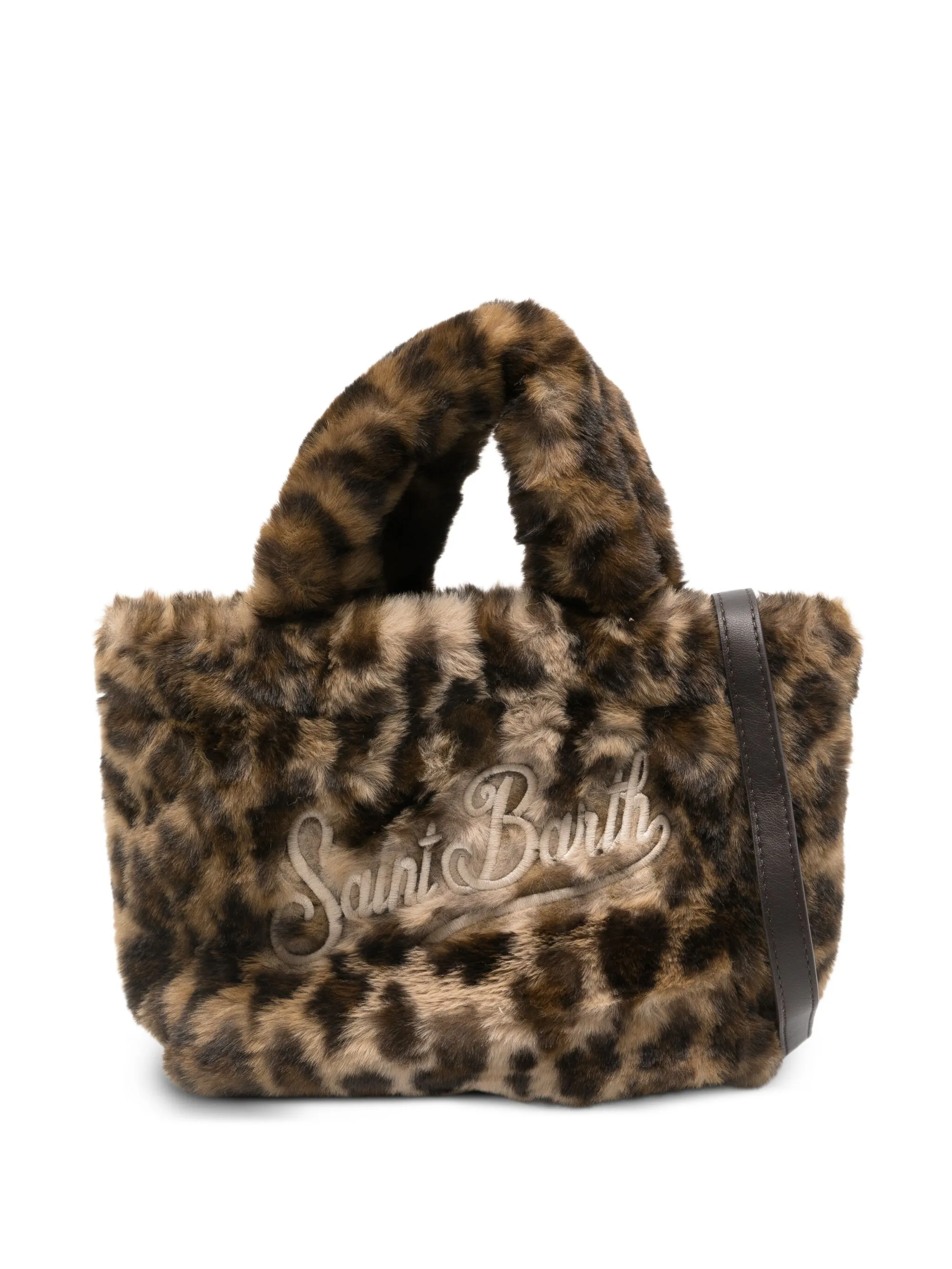 

Мини-сумка с анималистичным принтом и вышивкой Mc2 Saint Barth, коричневый