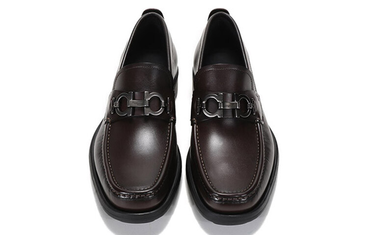 Gancini Men"s Casual Men Low-top Coffee Ferragamo — фото 4