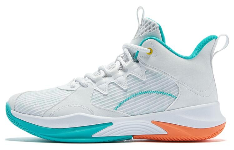 

Баскетбольные кроссовки Basketball Shoes Men High-Top White/Orange/Green Qiaodan