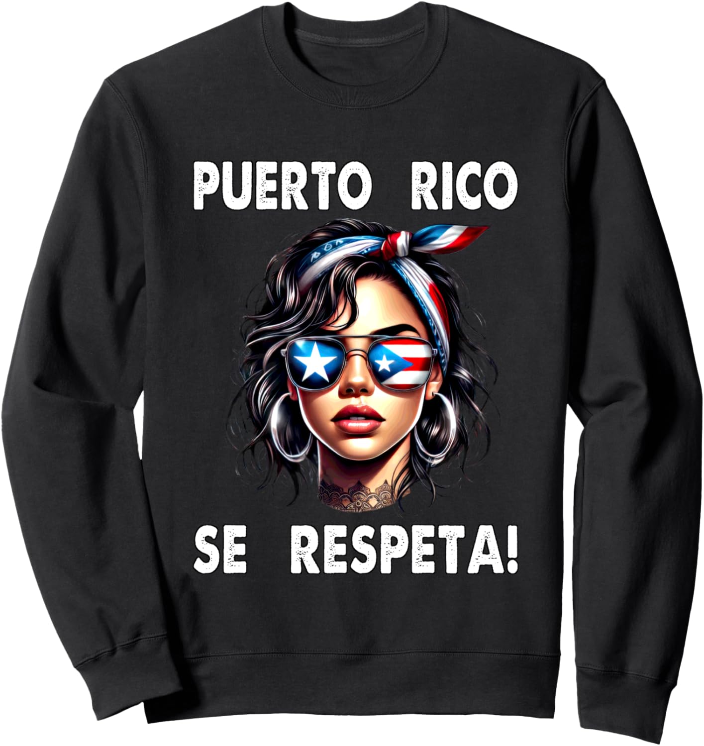 

Толстовка Puerto Rico Se Respeta PR с флагом и толстовка с банданой Boricua Puerto Rico Se Respeta Collection, More Here, черный