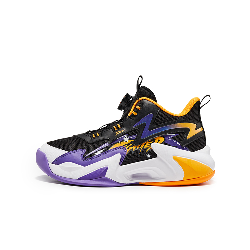 

Кроссовки баскетбольные mid top Wind 2.0 черные фиолетовые с амортизацией, отскоком, противоскользящей подошвой outer light размер 33-42 детские XTEP, черный фиолетовый Outer Light[Fall Winter Leather Upper]