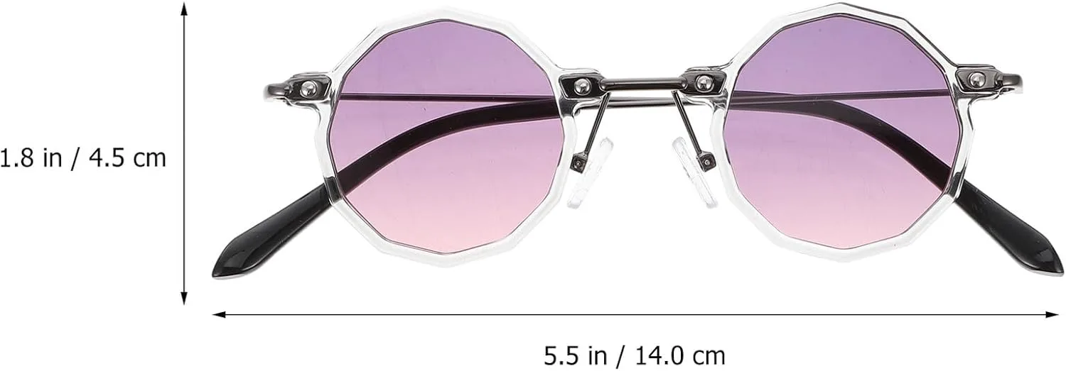 

Винтажные круглые солнцезащитные очки Milisten для женщин и мужчин, серая оправа, фиолетовые линзы, декоративные очки для вечеринок и летнего отдыха на природе