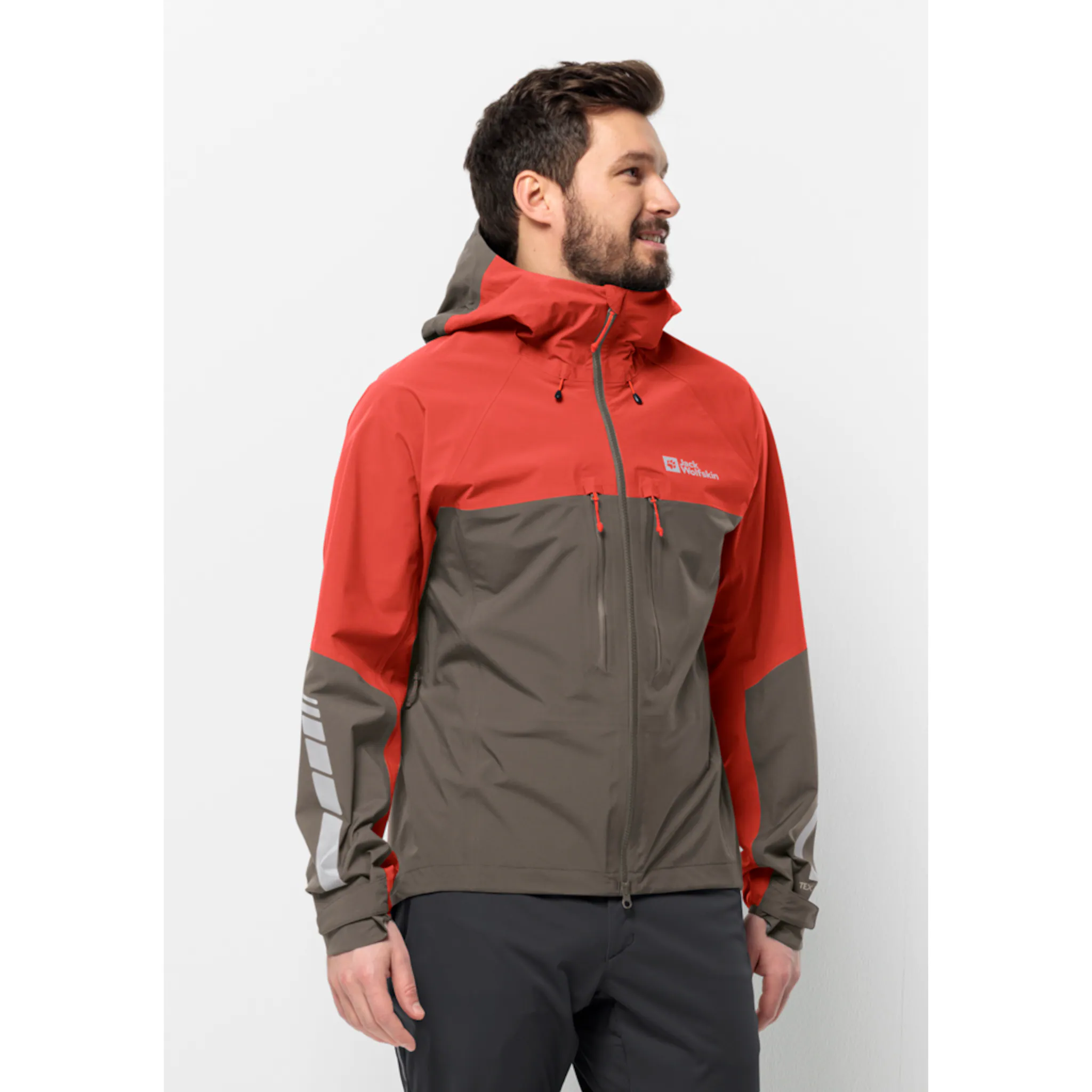 

Велосипедная куртка Jack Wolfskin "MOROBBIA 3L JKT M", с капюшоном, цвет Cold-Coffee