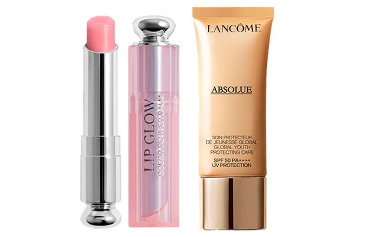 LANCOME Ланкоу бальзам для губ с защитой от солнца и меняющимся цветом розовый увлажняющий набор для ухода за кожей освежающий с защитой от ультрафиолета 30 мл + помада #001 — фото 2
