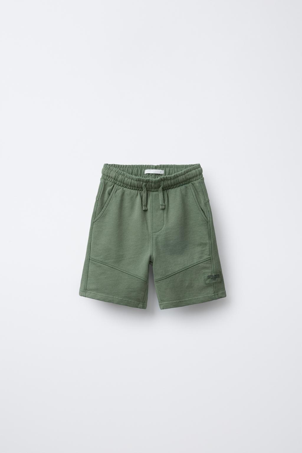 

Одежда - окрашенные шорты-бермуды ZARA, цвет washed green