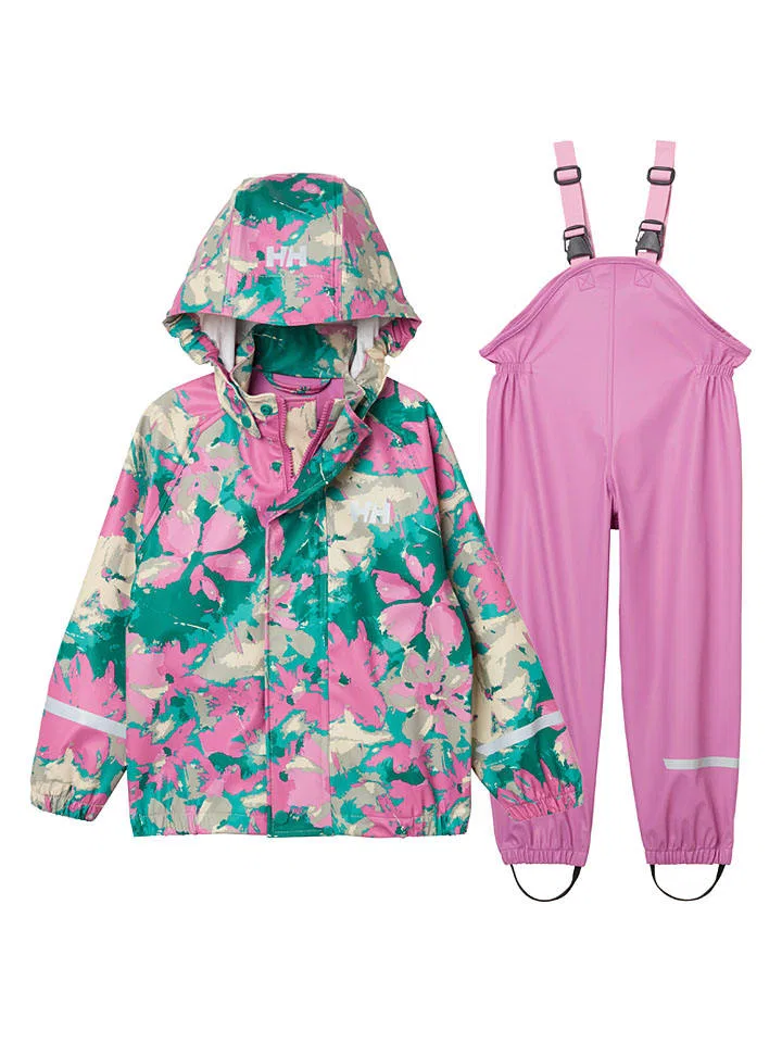 Дождевой костюм двухслойный Helly Hansen, розовый/зеленый