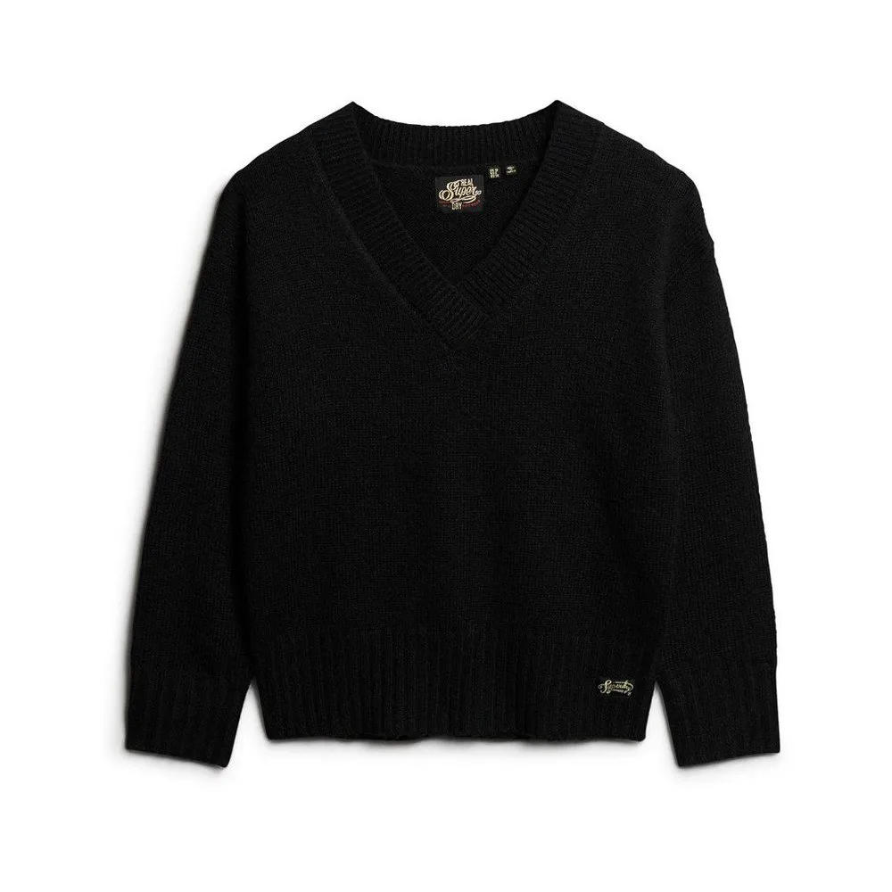 

Свитер Superdry Essential v neck, черный