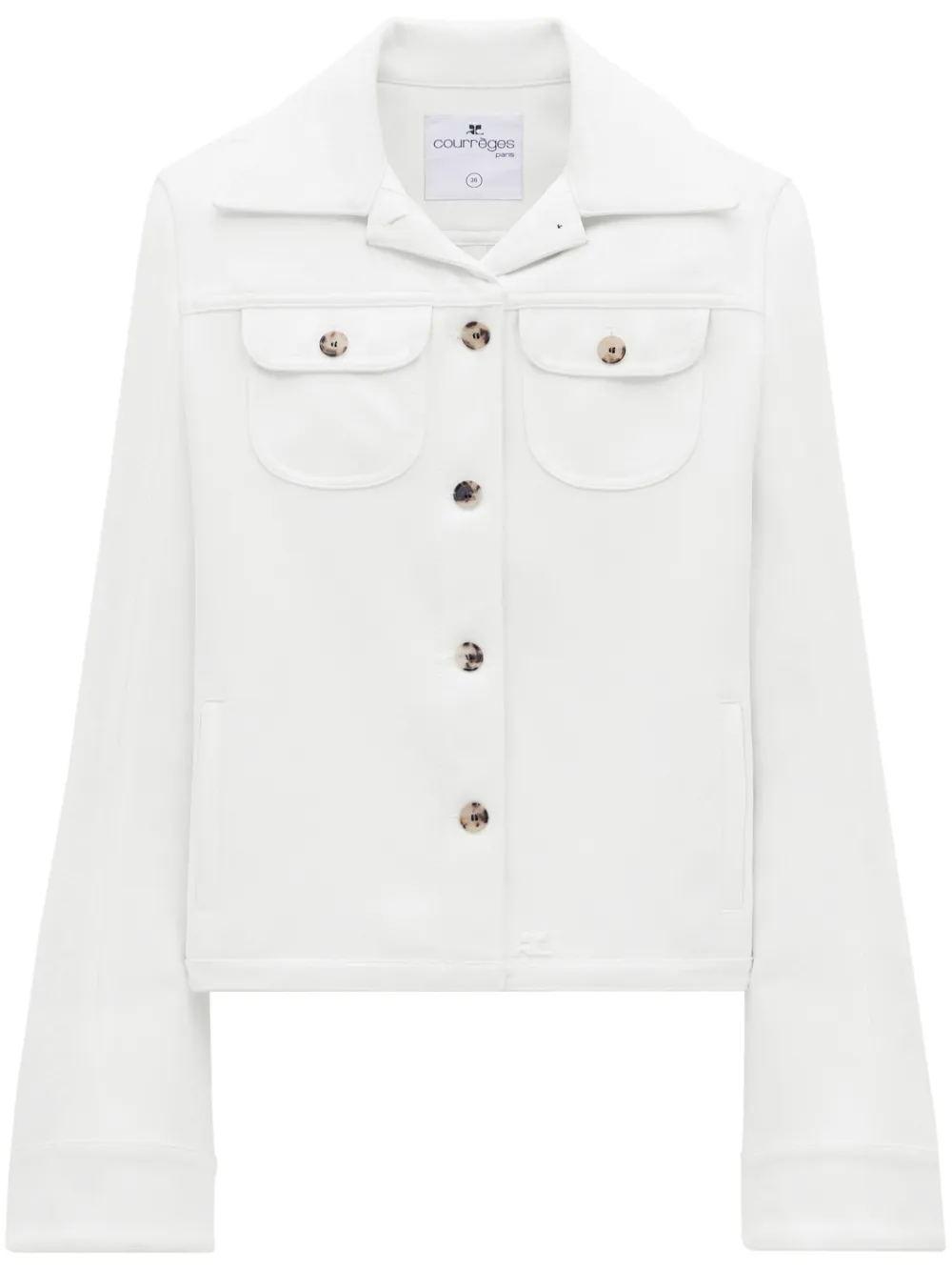 

Однобортный твиловый жакет Courrèges, белый
