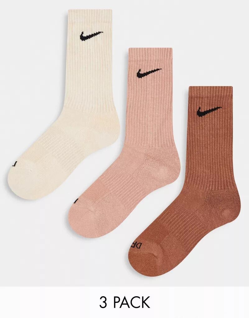 

Набор из трех носков Nike Everyday Cushion Plus бежевого и других цветов