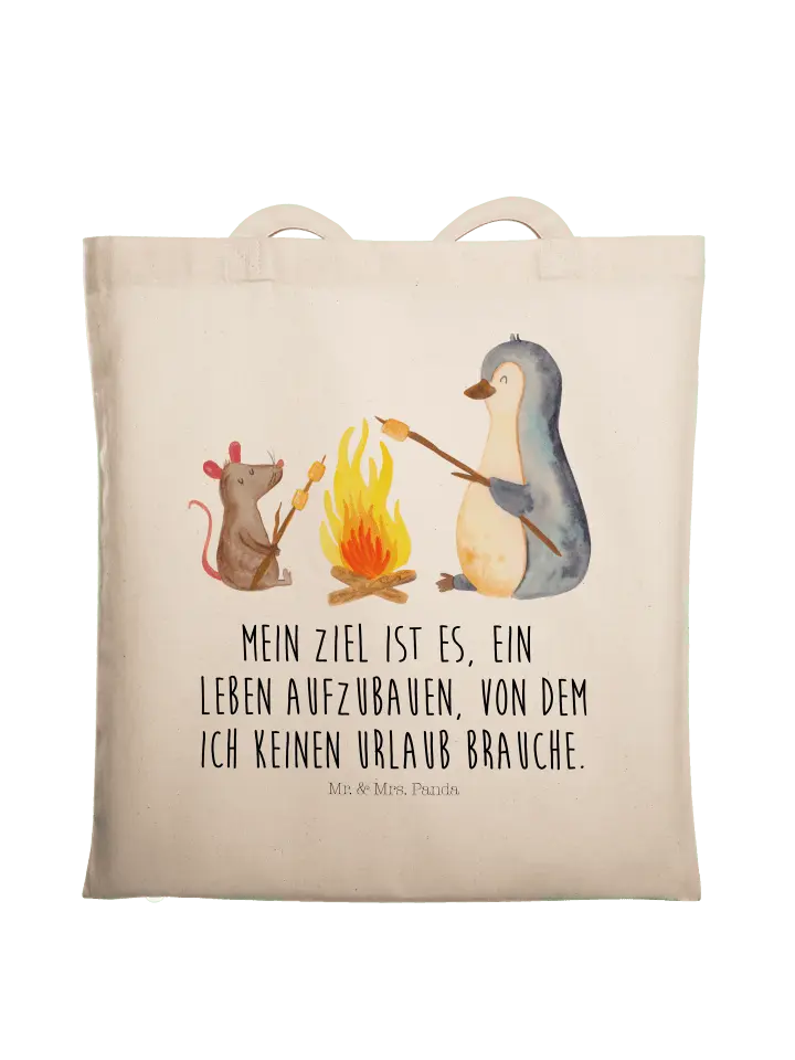

Сумка для переноски Mr & Mrs Panda Pinguin Lagerfeuer, кремовый