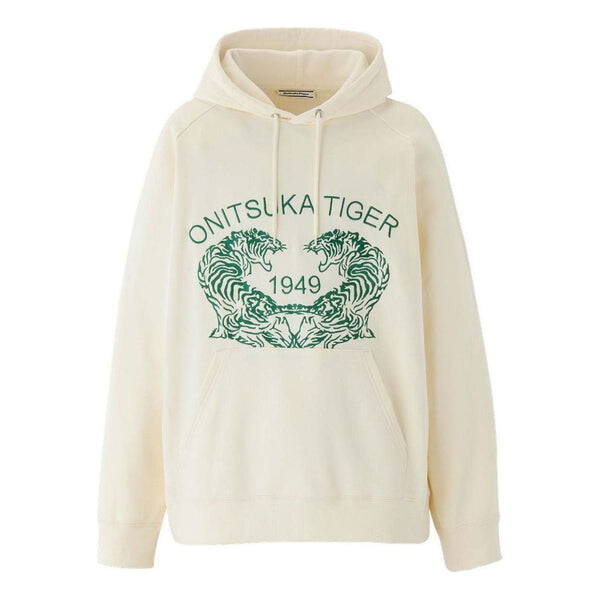 

Толстовка graphic hoodie 'off white green' Onitsuka Tiger, белый