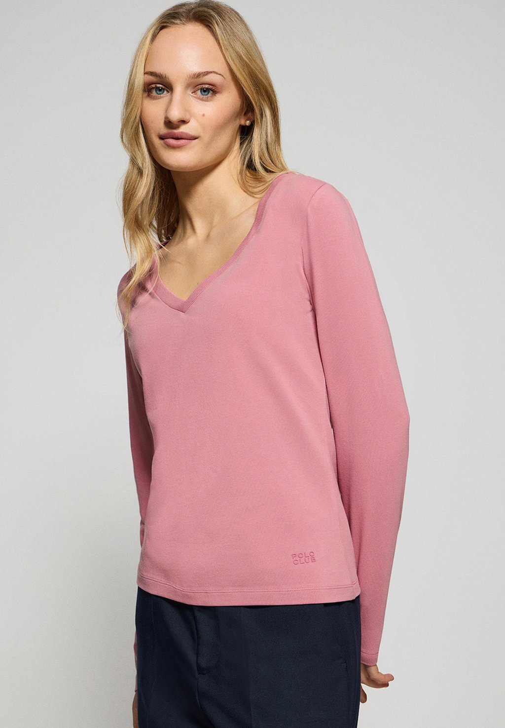 

Топ с длинными рукавами SINGLE V NECK NACRE TRACY Polo Club, розовый