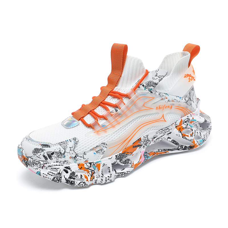 

Мягкие повседневные детские кроссовки для подростков TONYBEAR, белый/оранжевый