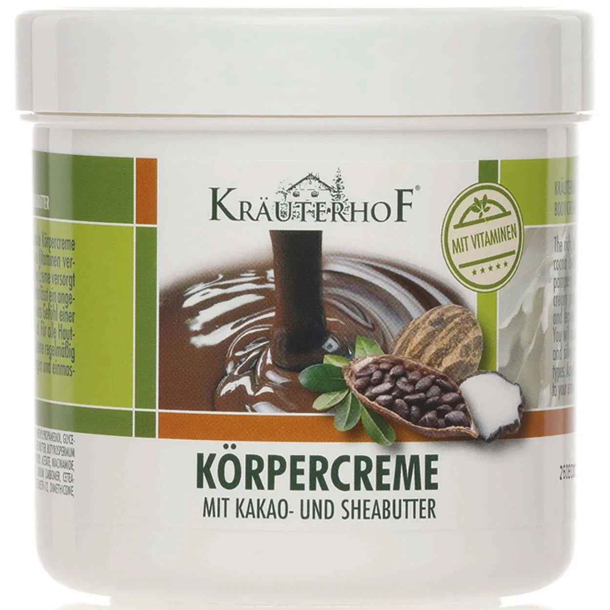 Крем для тела Kräuterhof с маслом какао и ши, 2 x 250 мл Krauterhof