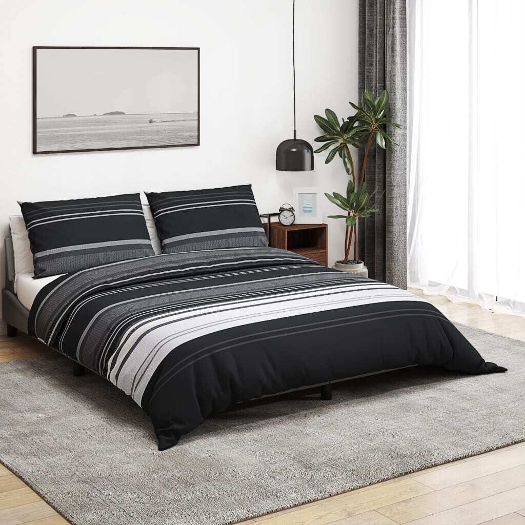 

Комплект постельного белья чёрно-белый 200х200 см хлопок DKD HOME DECOR