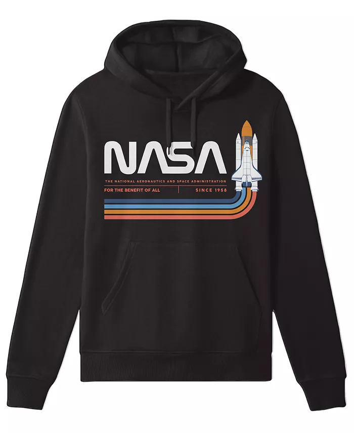 

Мужская флисовая толстовка с принтом NASA Hybrid, черный