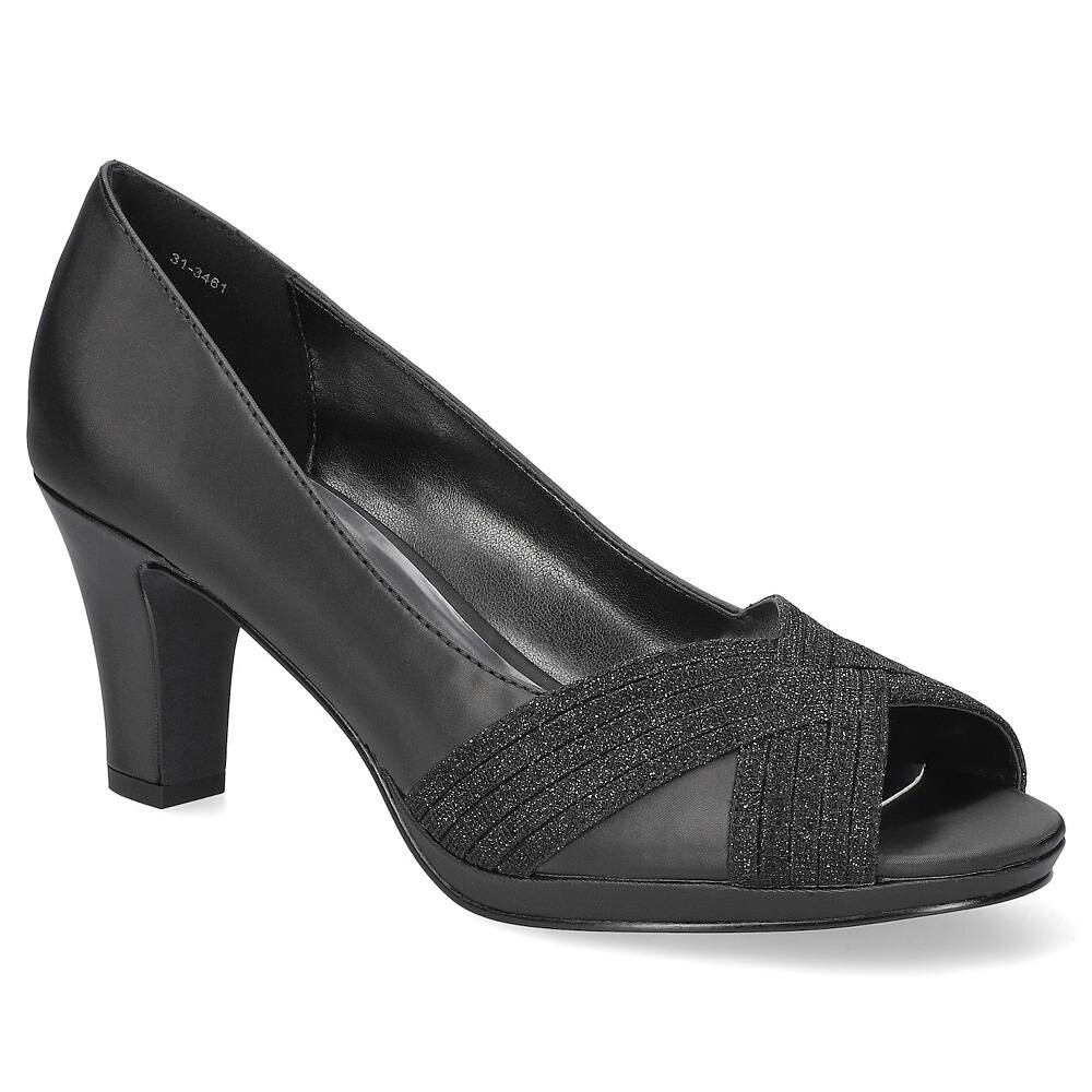 Женские туфли-лодочки Easy Street на платформе с открытым носком, цвет Black Satin