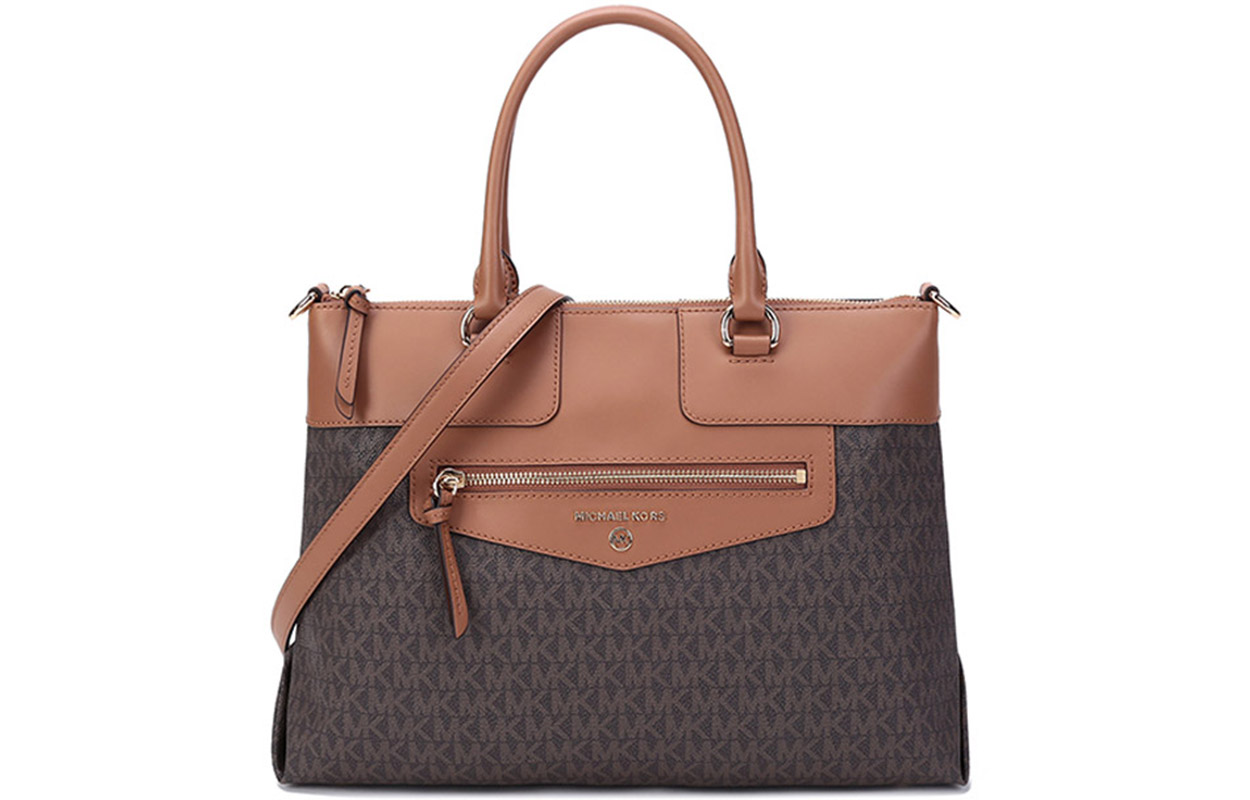 

MICHAEL KORS Коллекция багажа 1. Сумка через плечо, сумка через плечо, женская, темно-коричневая/желто-коричневая