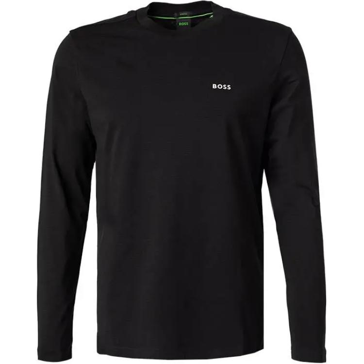 

Футболка с длинными рукавами и контрастным логотипом HUGO BOSS, черная