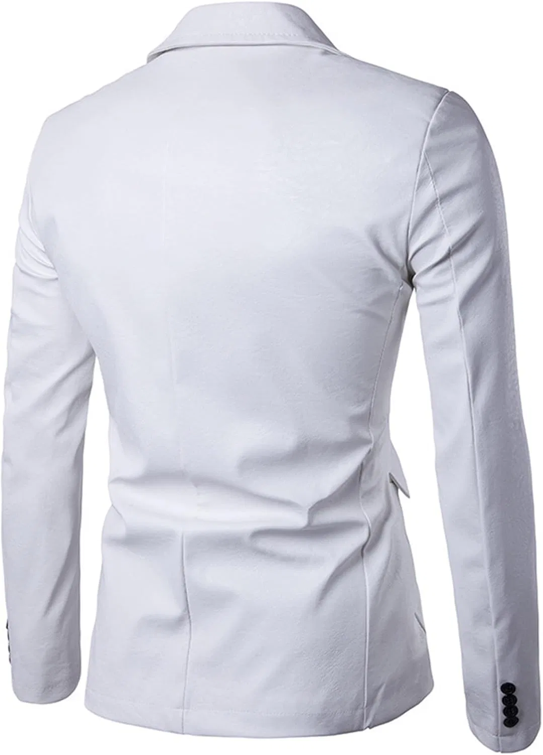 Пиджак кожаный, Slim Fit, White — фото 2