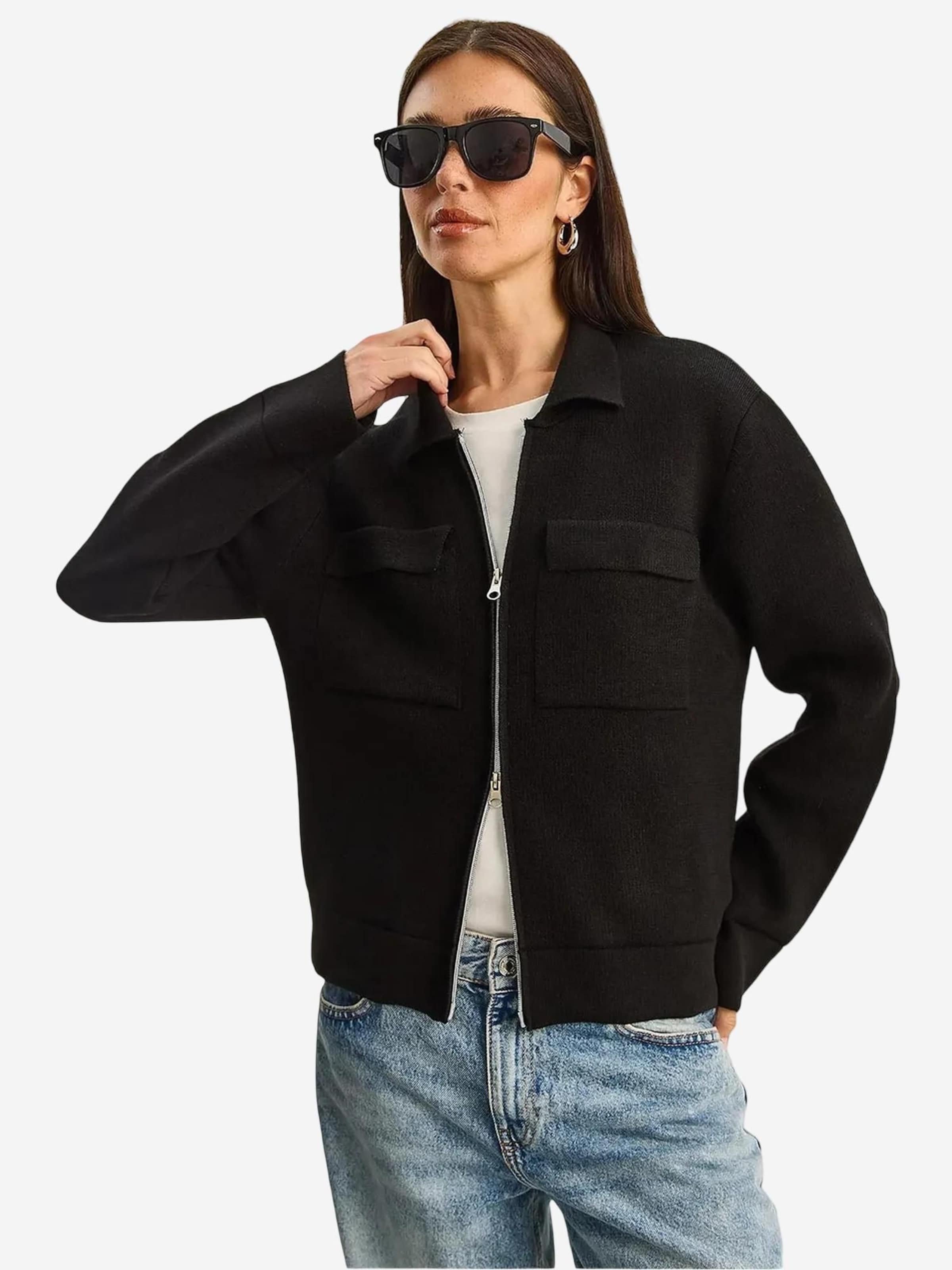 

Bianco Lucci Вязаный кардиган в черном цвете