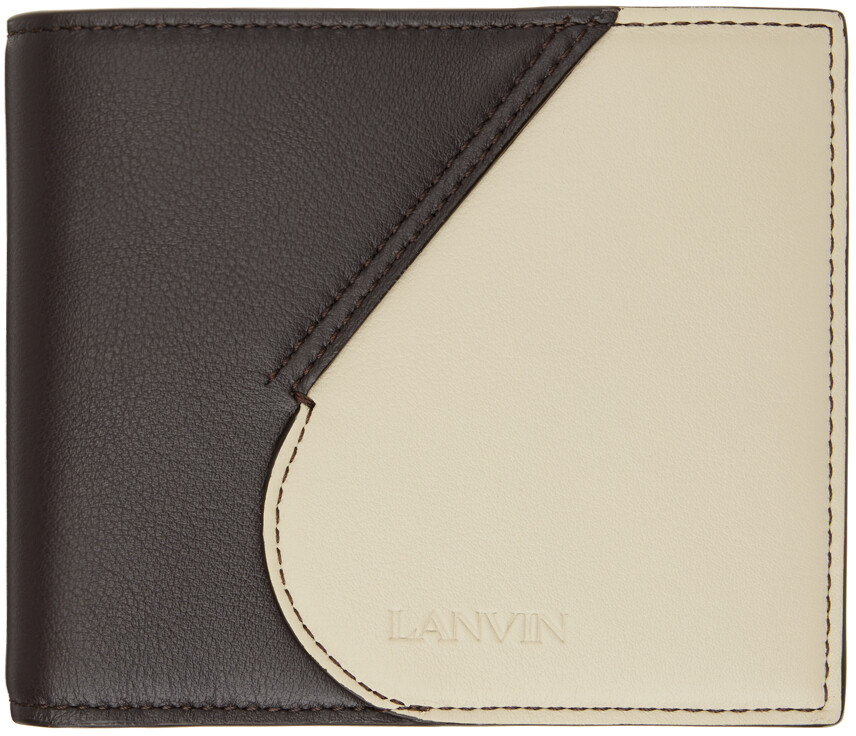 

Коричнево-бежевый кошелек с галстуком Lanvin