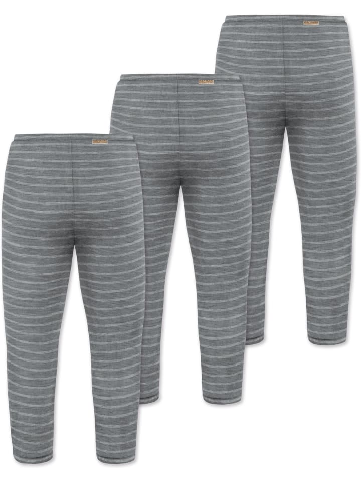 Normani Outdoor Sports Комплект из 3 штанишек из шерсти мериноса для малышей в серую полоску — фото 2