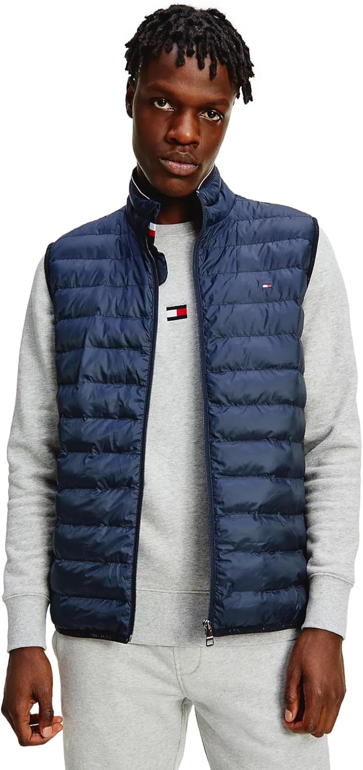 Мужские стеганые жилеты TOMMY HILFIGER из коллекции 2025 года, Desert Sky Navy.