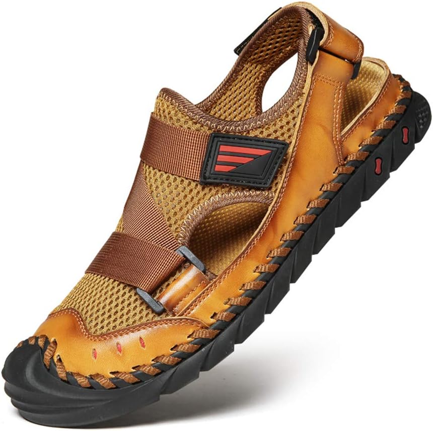 

Мужские летние сандалии Asifn с закрытым носком, дышащие резиновые повседневные легкие тапочки, пляжная обувь на плоской подошве, водонепроницаемые, хаки