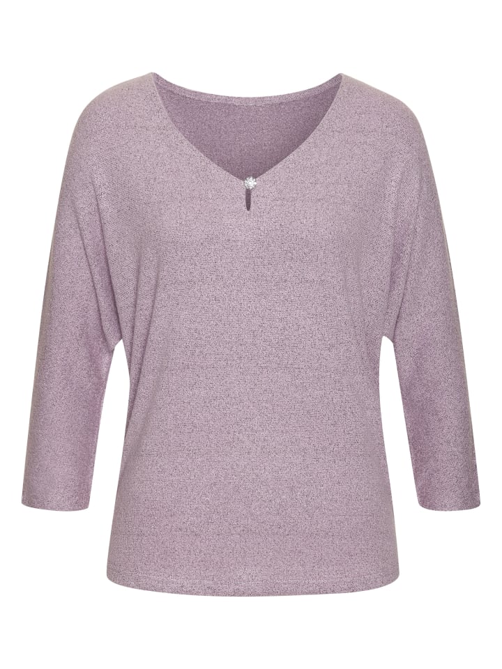 

Рубашка с рукавами 3/4 сиреневого цвета LASCANA