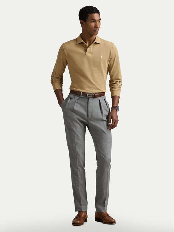 Поло custom slim fit 710680790123 Polo Ralph Lauren, бежевый — фото 2