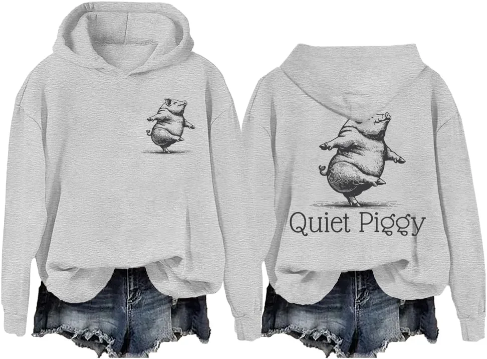 

Толстовка Quiet Piggy с капюшоном и длинным рукавом