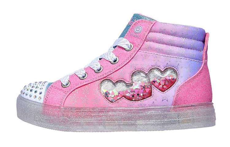 Shuffle Brights 2.0 Mid Top детские скейтбординг кроссовки розовые белые подростки Skechers