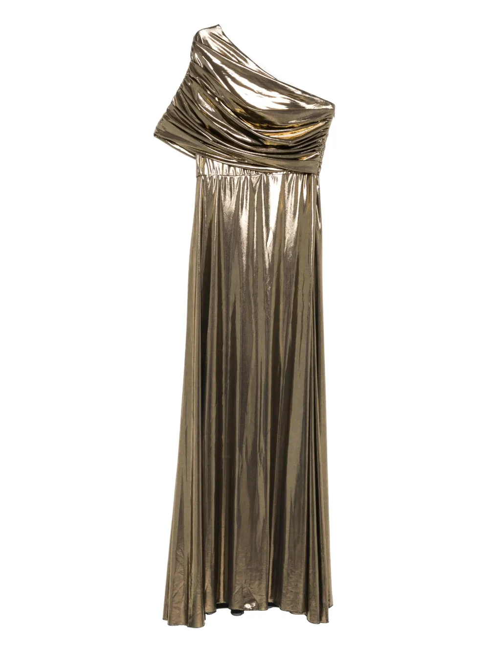

Платье на одно плечо со сборками Giambattista Valli, золотистый