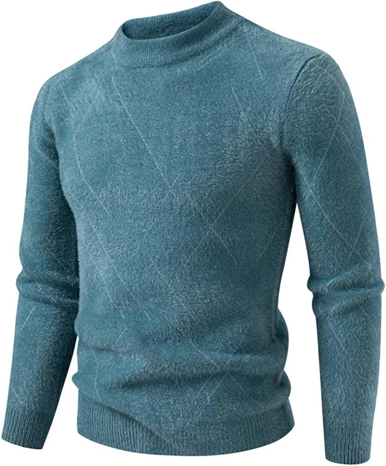 

Мужской свитер с круглым вырезом и длинными рукавами Slim Fit QUNPIU
