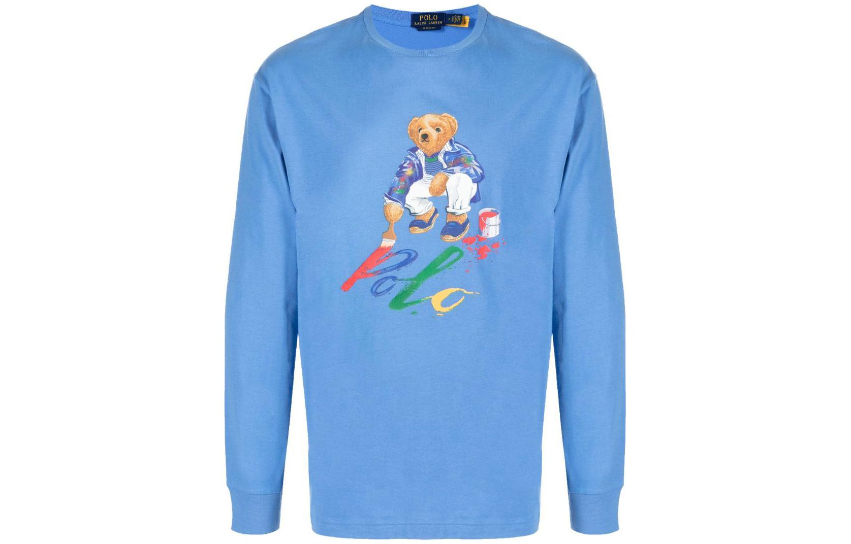 Футболка из хлопка с принтом Polo Bear Polo Ralph Lauren, синий — фото 3
