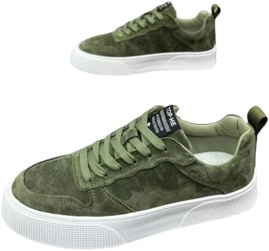 

Мужские модные кеды низкие однотонные, удобные нескользящие повседневные кроссовки на шнуровке для активного отдыха на свежем воздухе Azttoztto, зеленый