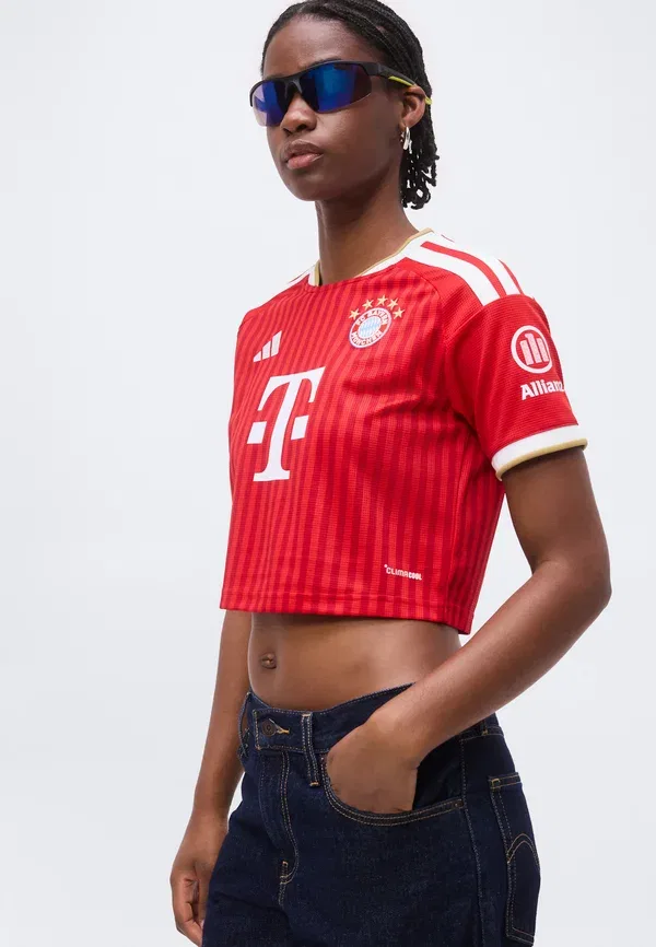 Футболка Adidas Performance Fc Bayern 26/27 Home Cropped Club Wear, ярко-алый/белый — фото 4