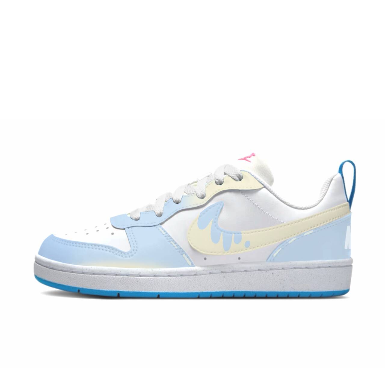 

Кроссовки для скейтбординга Court Borough Cream Cloud Blue Slip Resistant Abrasion Resistant низкие детские Nike, голубой