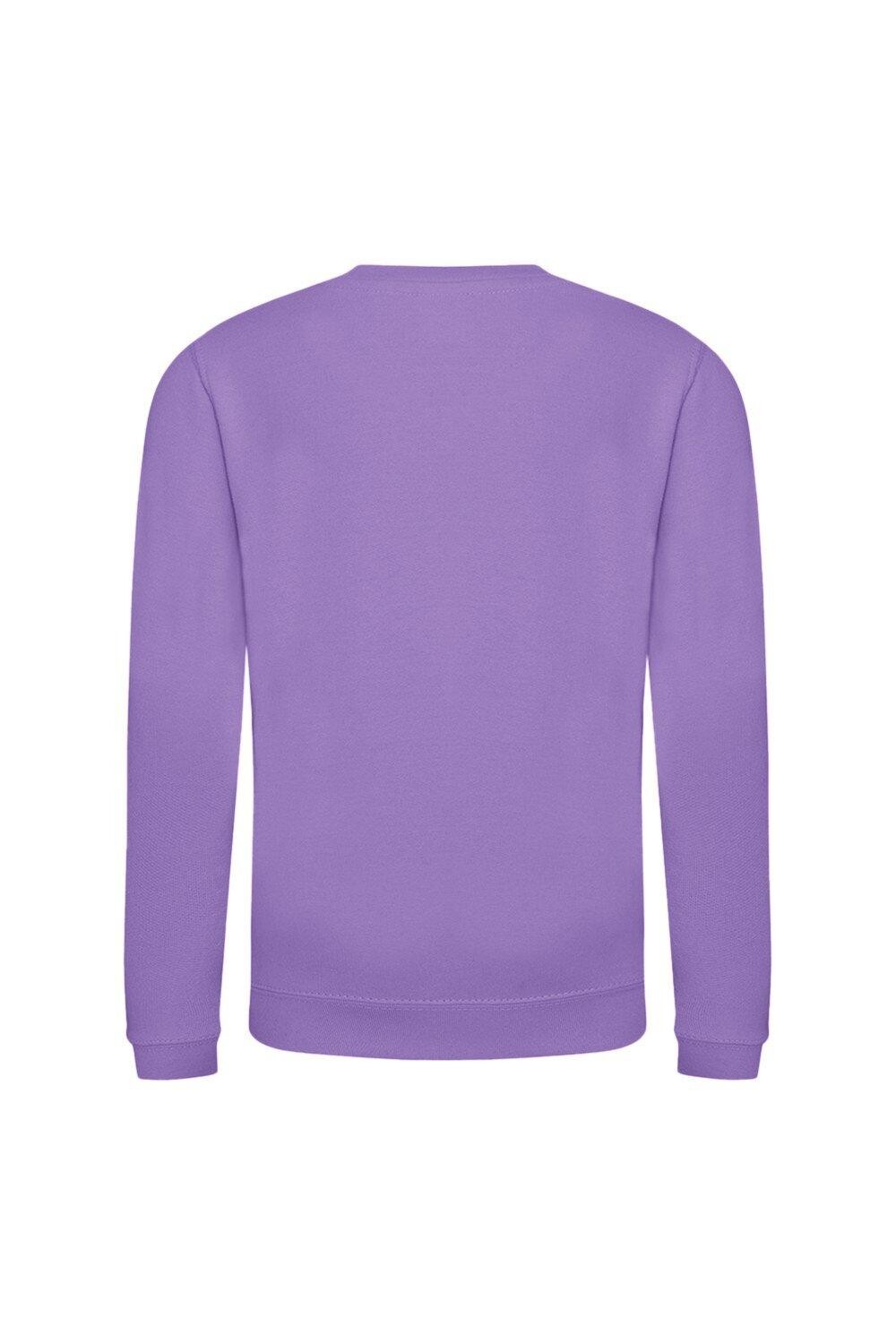 Однотонный свитшот с круглым вырезом Just Hoods AWDis, фиолетовый — фото 2