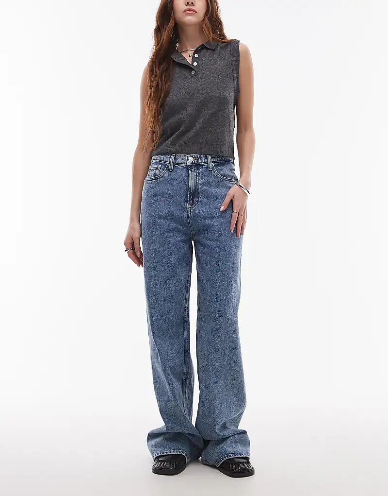

Широкие джинсы Tommy Jeans Claire средней степени стертости с высокой талией