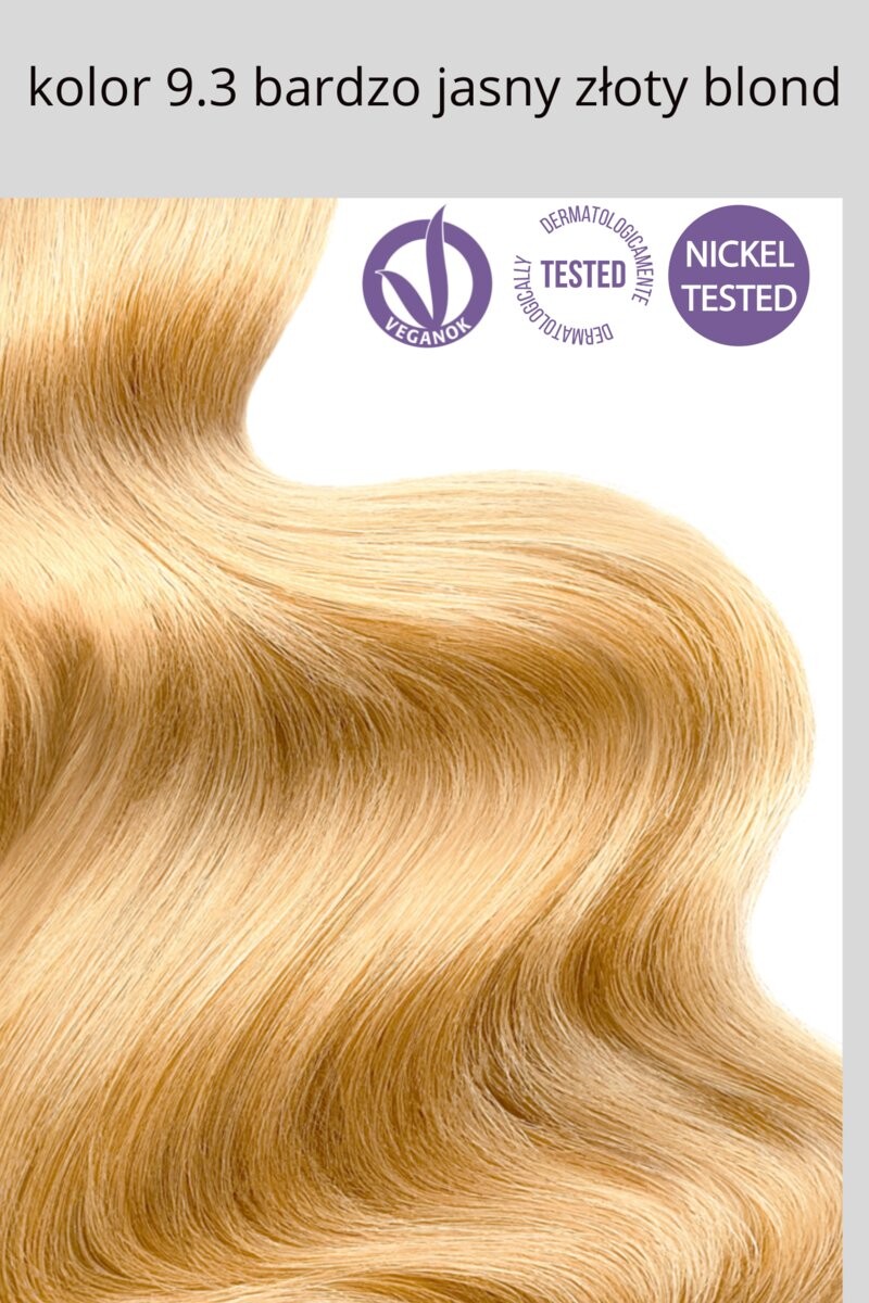 Flowertint, Перманентная краска для волос, Золотая серия, 9.3 Очень светлый золотистый блондин — фото 2